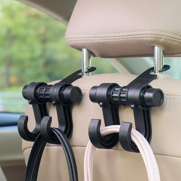 2X Beige Auto Seat Headrest Hanger Holder Hook Fit for Bag Purse Grocery